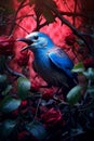 Blue bird on a branch