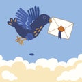 Blue Bird Carrying Letter