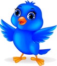 Blue bird cartoon Royalty Free Stock Photo