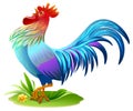 Blue bird cock. Blue Rooster symbol 2017 year on east horoscope