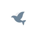 Blue bird icon illustration emoji Royalty Free Stock Photo