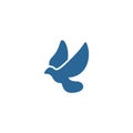 Blue bird icon illustration emoji Royalty Free Stock Photo