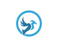 Blue bird icon logo vector Royalty Free Stock Photo
