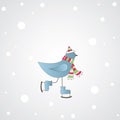 Blue bird with message. Vector illustration Royalty Free Stock Photo