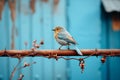 a blue bird sitting on a barbed wire fence Royalty Free Stock Photo