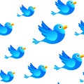 Blue bird social media seamless background