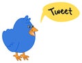 Blue bird who wants to make a tweet Royalty Free Stock Photo
