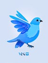 A blue bird with wings spread Royalty Free Stock Photo