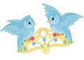 Blue Birds and Tiara Royalty Free Stock Photo