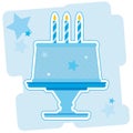 Blue Birthday Cake Royalty Free Stock Photo