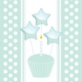 Blue birthday cupcake background Royalty Free Stock Photo