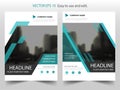 Blue black annual report Leaflet Brochure Flyer template design, book cover layout design, abstract business presentation template Royalty Free Stock Photo