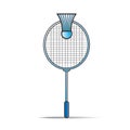 Badminton racket & shuttlecock in color Royalty Free Stock Photo