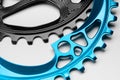 Blue and black Bicycle chainring