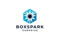 blue black box spark surprise logo Royalty Free Stock Photo