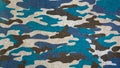 Blue black camouflage fabric texture background Royalty Free Stock Photo