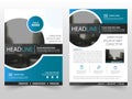 Blue black circle business Brochure Leaflet Flyer annual report template design, book cover layout design