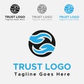 Blue And Black color trust Logo. Simple Trust logo