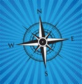 Blue and black compass background