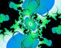 Blue black fantasy fractal flowery abstract geometries, vivid texture Royalty Free Stock Photo