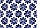 Blue-black floral pattern Royalty Free Stock Photo