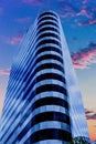 Blue and Black Glass Office Tower Royalty Free Stock Photo