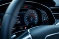 Blue and black high-tech full digital car dashboard Royalty Free Stock Photo