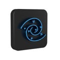 Blue Black hole icon isolated on transparent background. Space hole. Collapsar. Black square button.