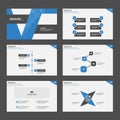 Blue black Infographic elements presentation template flat design set
