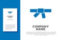 Blue Black karate belt icon isolated on white background. Logo design template element. Vector Royalty Free Stock Photo