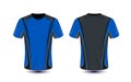 Blue and black layout e-sport t-shirt design template