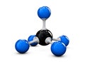 Blue and Black molecule structure, isolated white Royalty Free Stock Photo