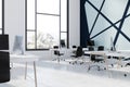 White and black office interior side Royalty Free Stock Photo