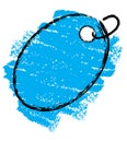 blue black oval crayon tag simple vector