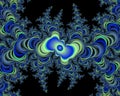 Blue black phosphorescent fractal abstract background, flowery texture Royalty Free Stock Photo