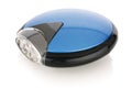 Blue and black portable LED flashlight Royalty Free Stock Photo