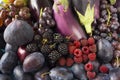 Blue-black and purple food.food. Background of berries, fruits and vegetables. Royalty Free Stock Photo