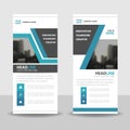 Blue black roll up business brochure flyer banner design , cover presentation abstract geometric background Royalty Free Stock Photo