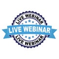 Rubber stamp with Live webinar concept