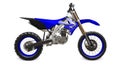 Blue and black sport bike for cross-country on a white background. Racing Sportbike. Modern Supercross Motocross Dirt Bike. 3D