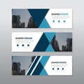 Blue black triangle abstract corporate business banner template, horizontal advertising business banner layout template flat Royalty Free Stock Photo