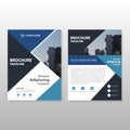 Blue black Triangle Vector annual report Leaflet Brochure Flyer template design, book cover layout design Royalty Free Stock Photo