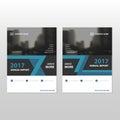 Blue black triangle Vector annual report Leaflet Brochure Flyer template design, book cover layout design Royalty Free Stock Photo