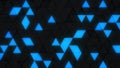 Blue and black triangles extruded 3D render