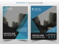 Blue black Vector annual report Leaflet Brochure Flyer template Royalty Free Stock Photo