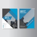 Blue Black Vector annual report Leaflet Brochure Flyer template design, book cover layout design Royalty Free Stock Photo