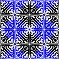 Blue, black and white seamless pattern, seamless design, pattern design in two color Royalty Free Stock Photo