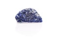 Blue black white sodalite gem rough isolated Royalty Free Stock Photo