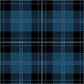 Blue and Black Tartan Plaid Seamless Scottish Pattern