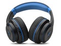 Blue and Black Wireless Headphones OverEar Bluetooth Headset Royalty Free Stock Photo